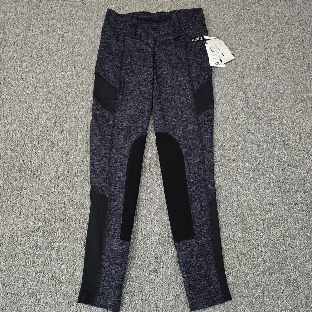 Kerrits Power Sculpt Riding Tights XS High Rise Suede Knee Patch‎ Equestrian
